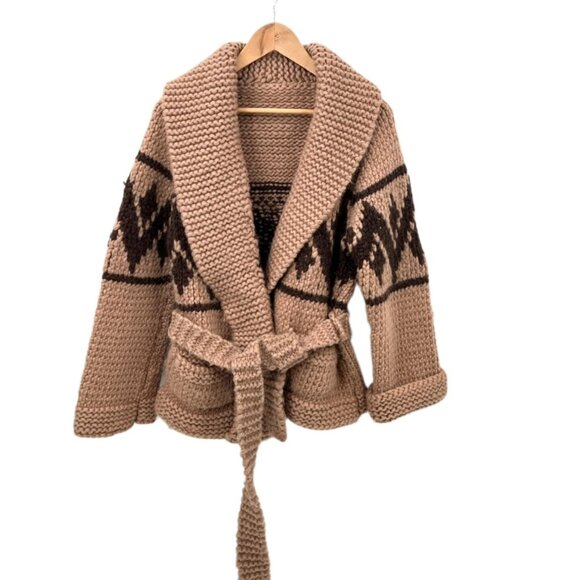 Vintage Sweaters - Vintage Wool Belted Cardigan